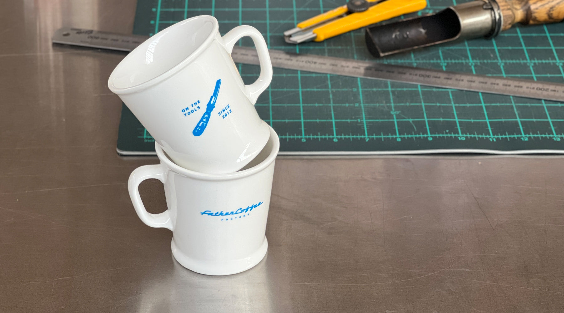 On the Tools at Father Factory Union Mug