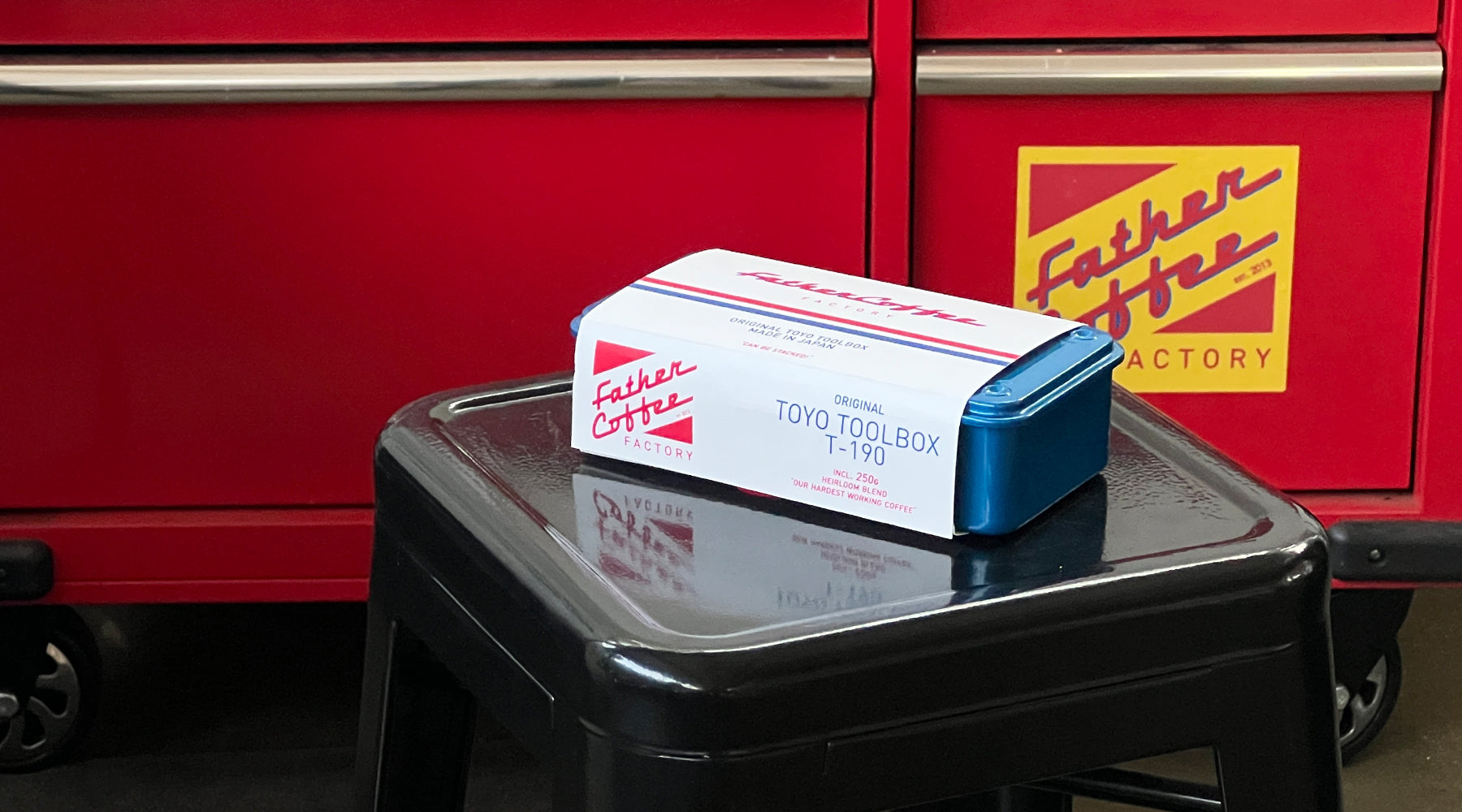 Blue Factory Toolbox w Heirloom Coffee
