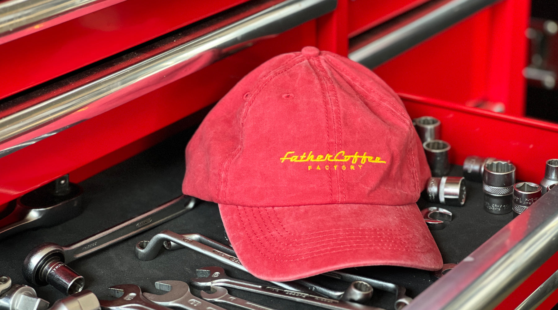 Red Shop Cap – Father Coffee