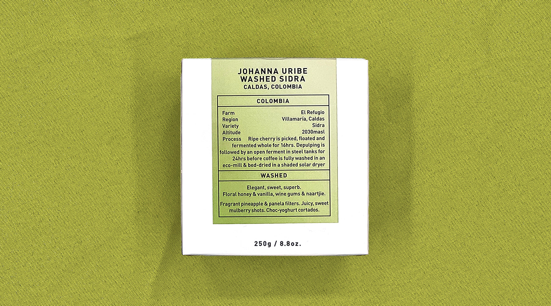 Johanna Uribe Washed Sidra, Caldas