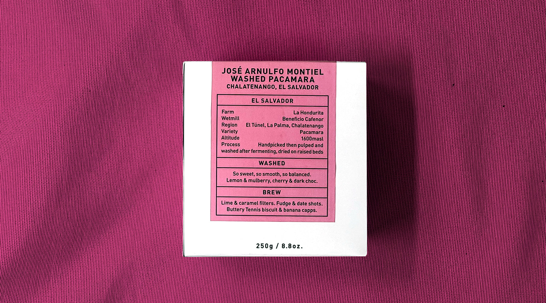 José Arnulfo Montiel Washed Pacamara, Chalatenango