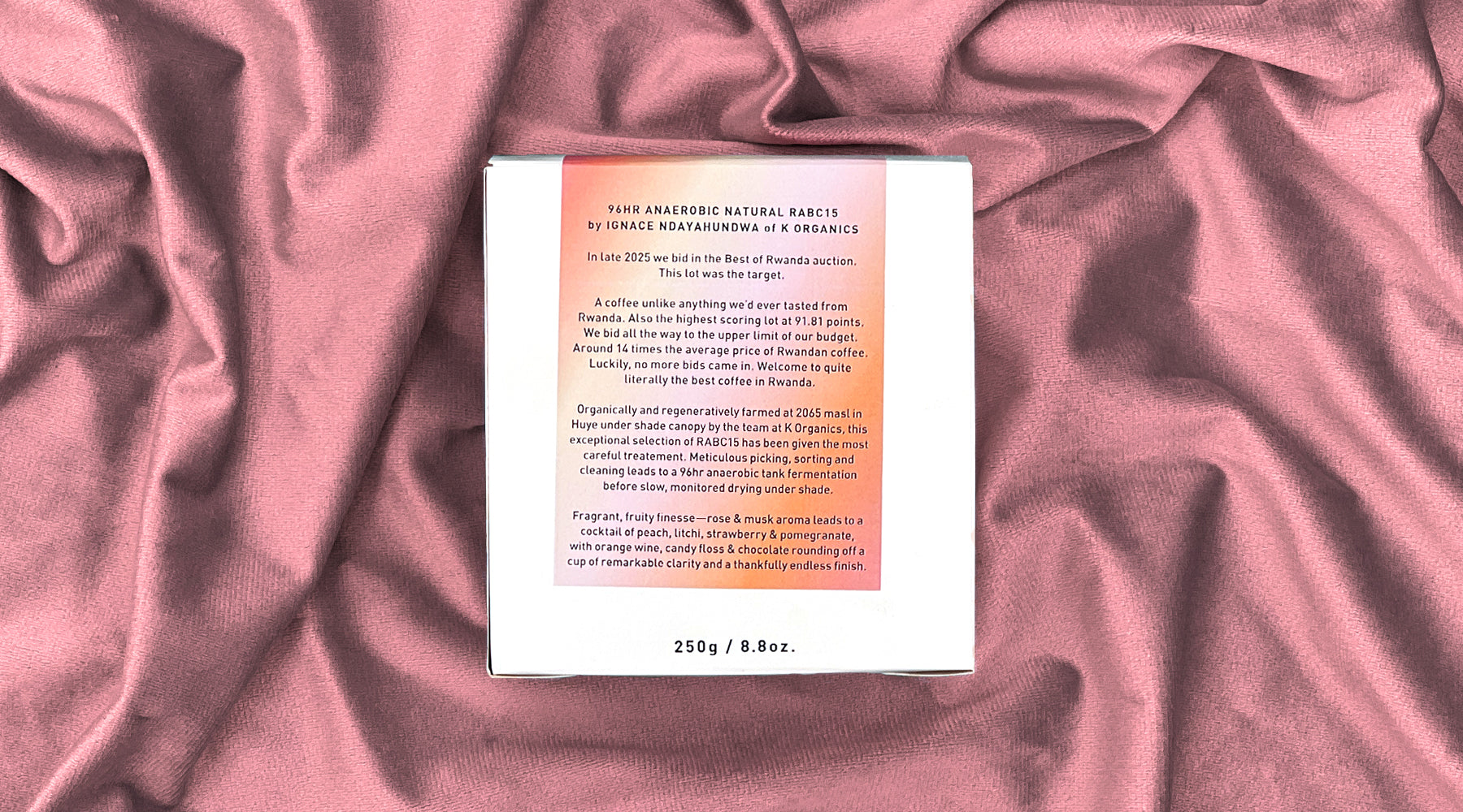 K Organics Anaerobic Natural Best of Rwanda 1st Place, Huye