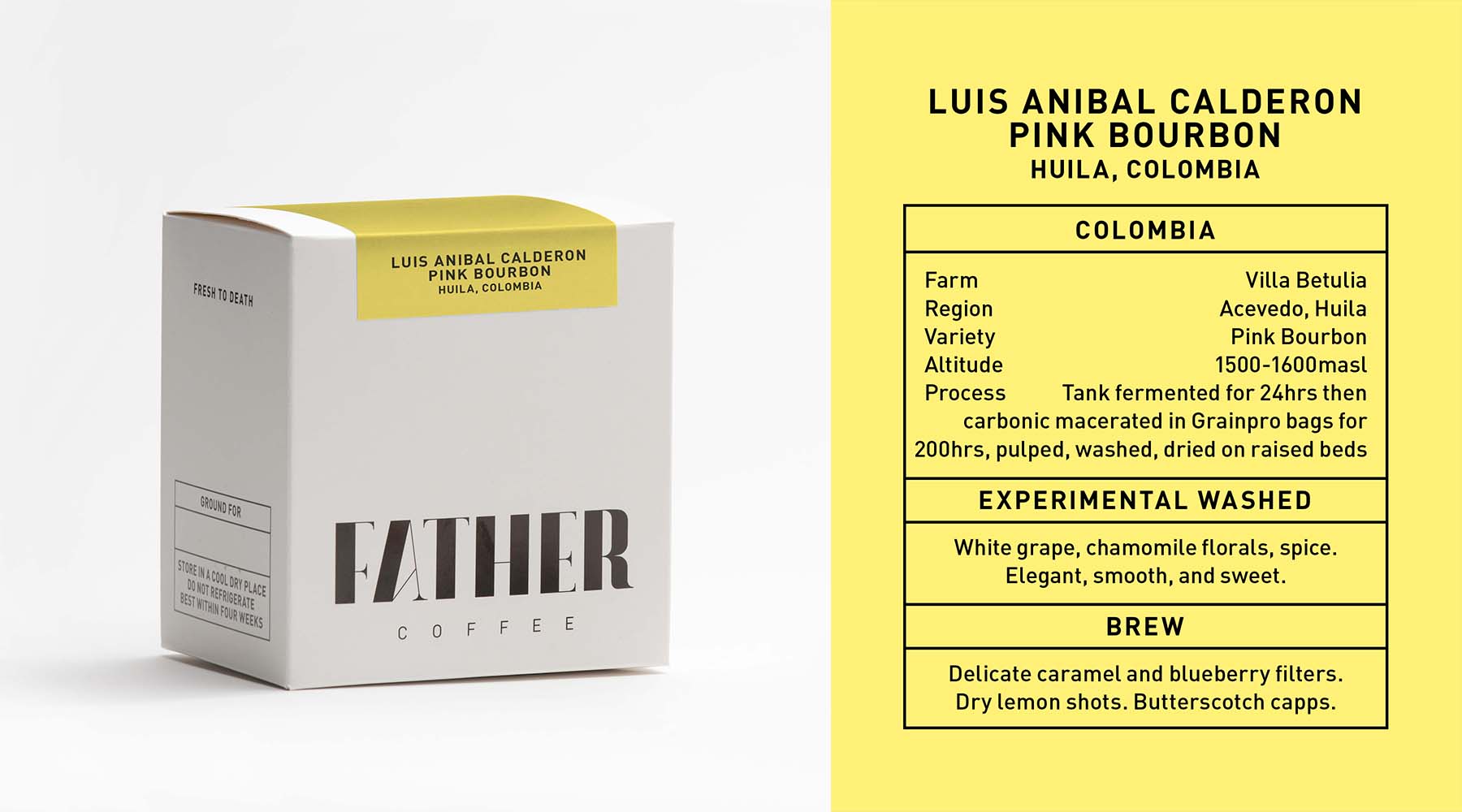 Luis Anibal Calderon Pink Bourbon, Huila, Colombia