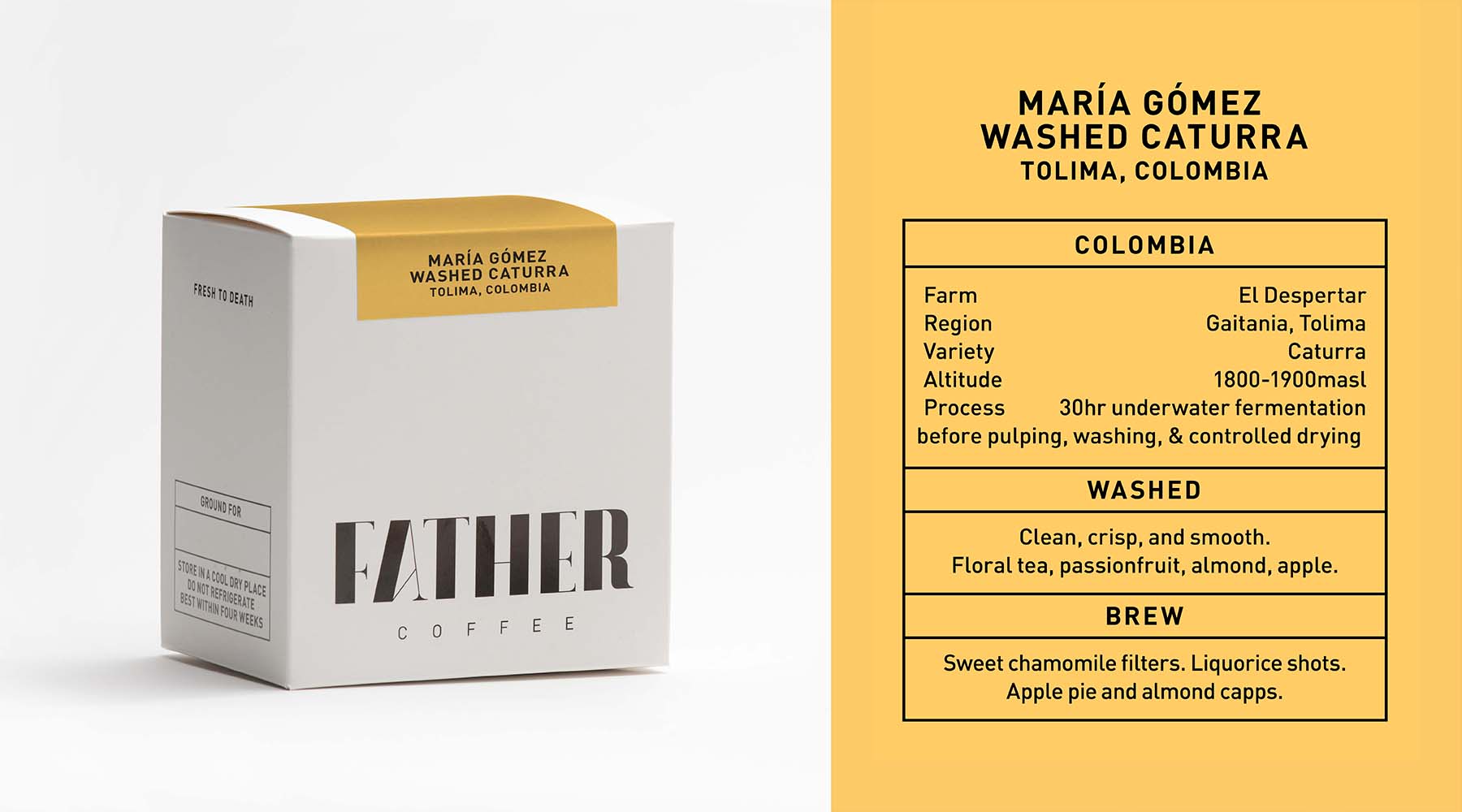María Gómez Washed Caturra, Tolima, Colombia