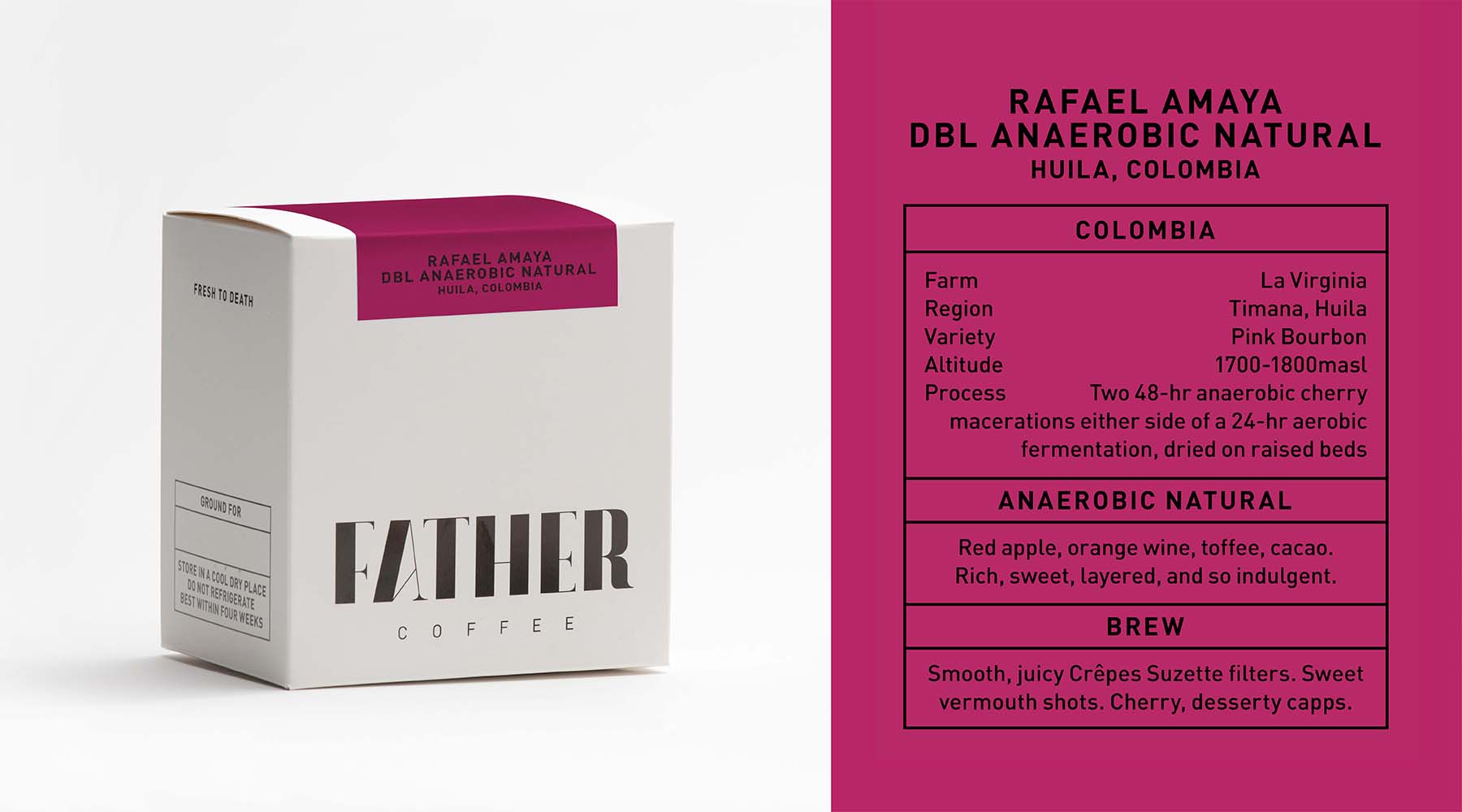 Photo of Rafael Amaya Double Anaerobic Natural Pink Bourbon, Huila, Colombia